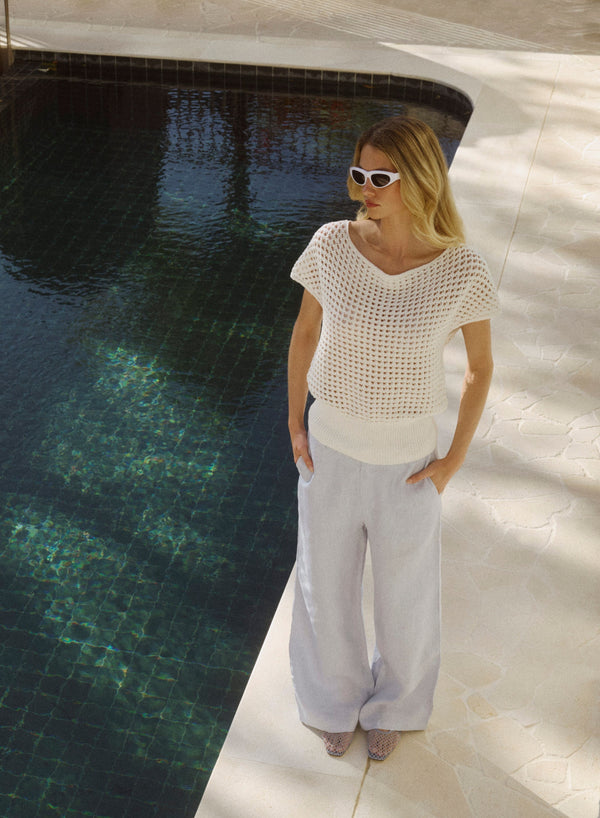 Esmaee -  Bayview Knit Top - White