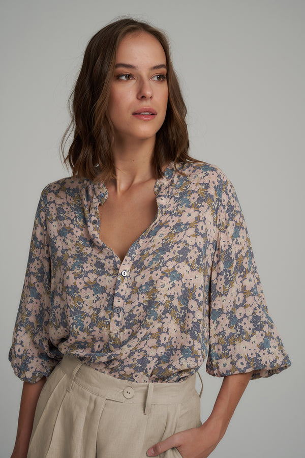 Lilya - Agatha Top - Floral Blue