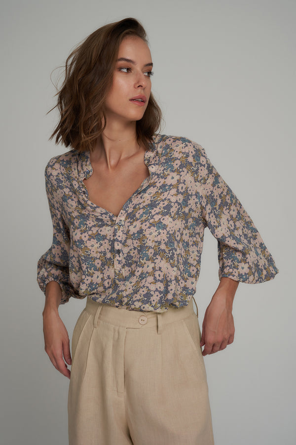 Lilya - Agatha Top - Floral Blue