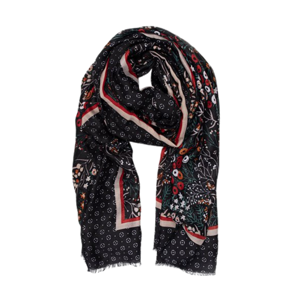 Antler - Black Floral Scarf