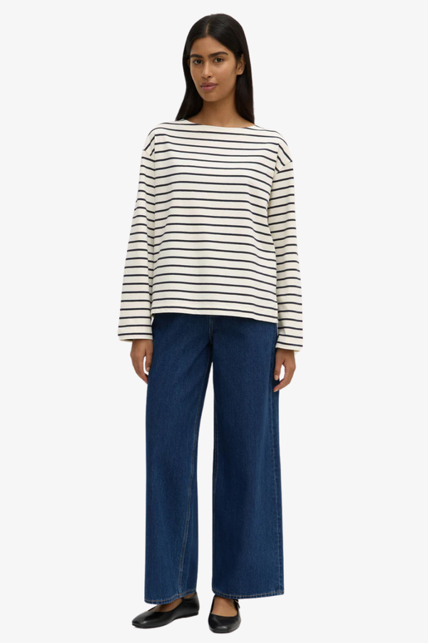 Assembly Label - Bonne Long Sleeve Tee - Navy White Stripe