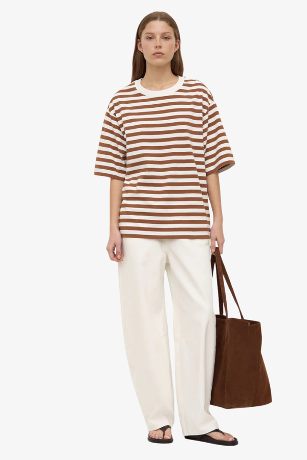 Assembly Label - Monte Stripe Short Sleeve Tee - Earth/Antique White