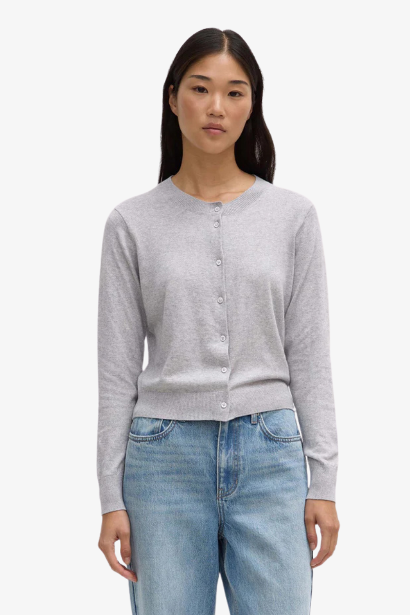 Shop Assembly Label Semra Cotton Cashmere Cardigan Grey Marle