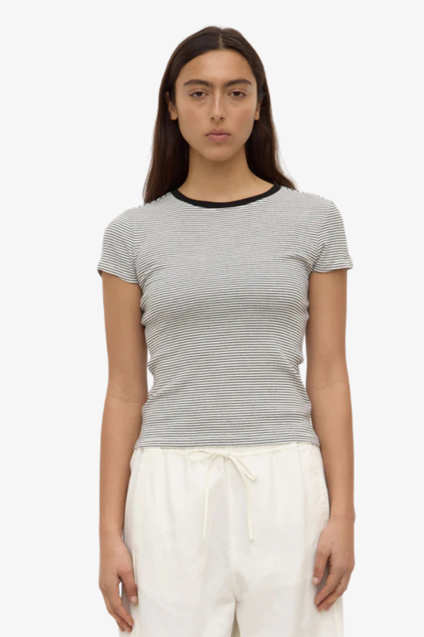Assembly Label - Thelma Stripe Short Sleeve Tee - Black/white