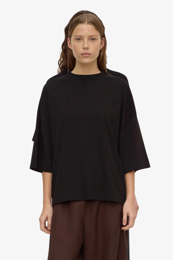 Assembly Label - Max Cotton Oversized Tee -  Black