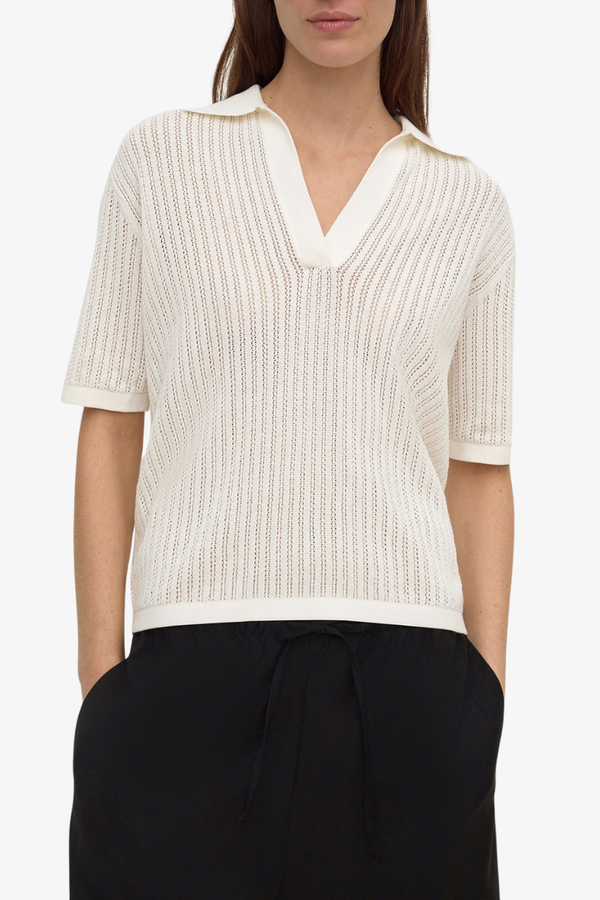 Assembly Label - Nina Knit Polo - Antique White