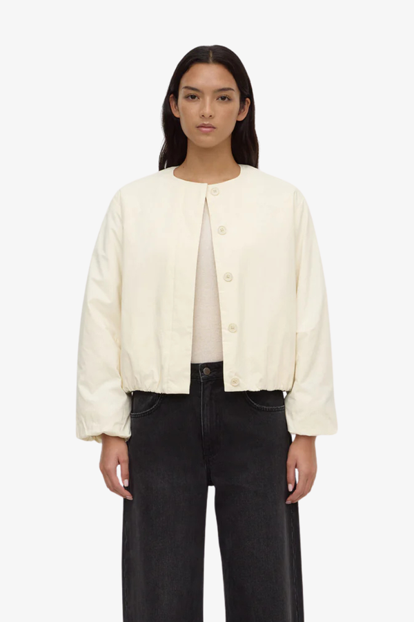 Assembly Label - Zoie Padded Bomber Jacket - Antique White