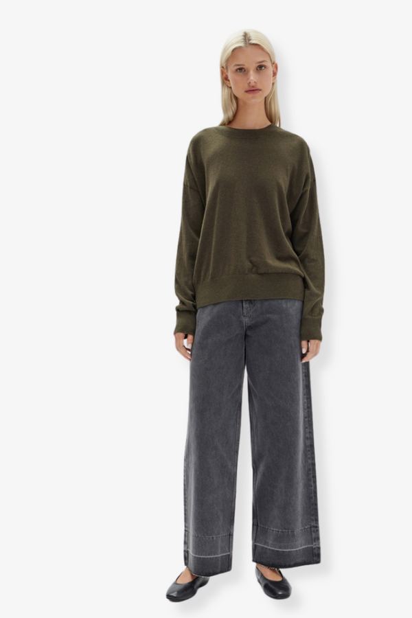 Assembly Label - Cotton Cashmere Lounge Sweater - Pea Marle