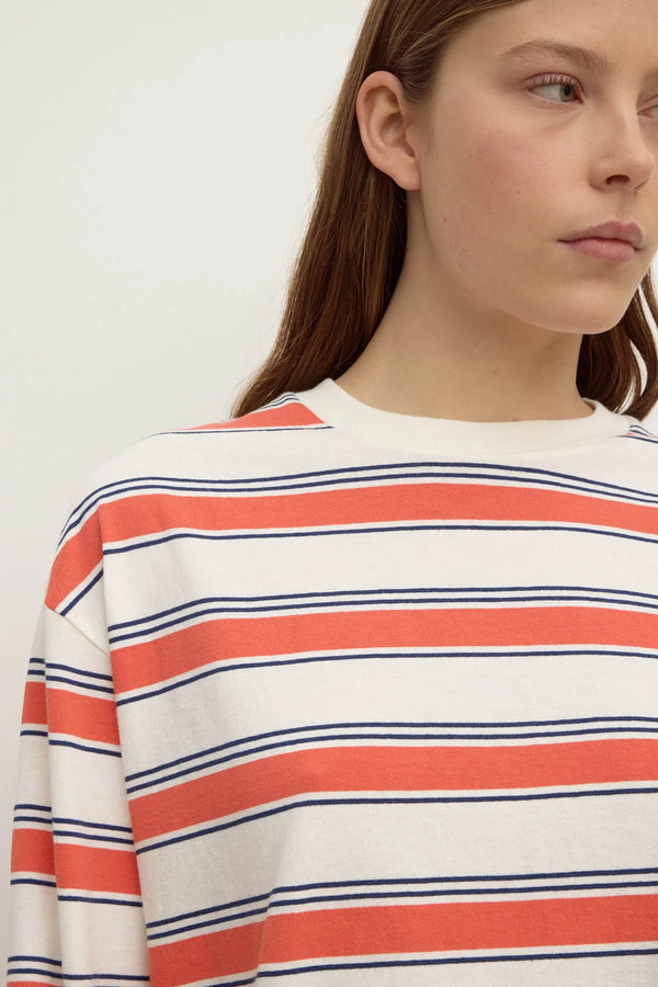 Assembly Label - Eliana Stripe Cotton Long Sleeve Tee - Dahlia Stripe