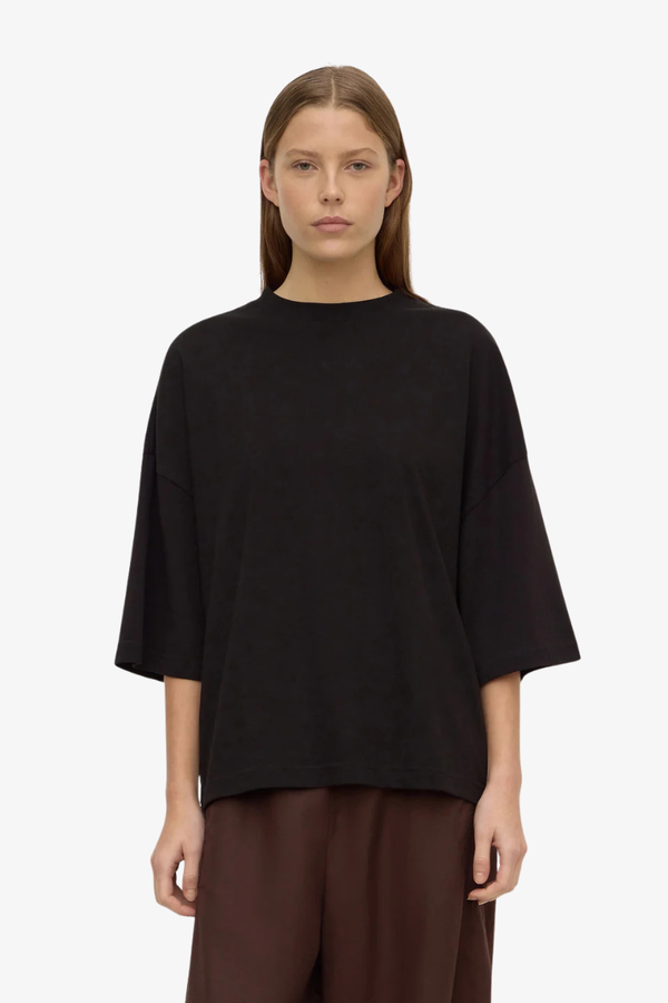 Assembly Label - Max Cotton Oversized Tee -  Black