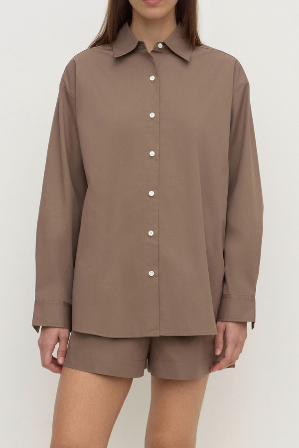Assembly Label - Micha Poplin Shirt - Dark Sand