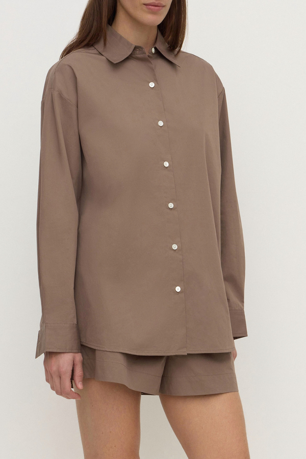 Assembly Label - Micha Poplin Shirt - Dark Sand