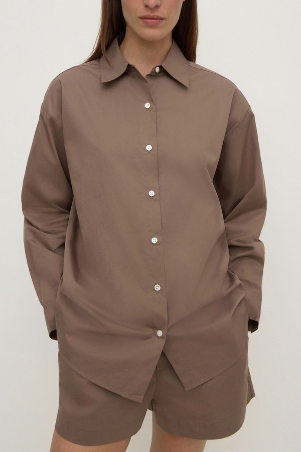 Assembly Label - Micha Poplin Shirt - Dark Sand