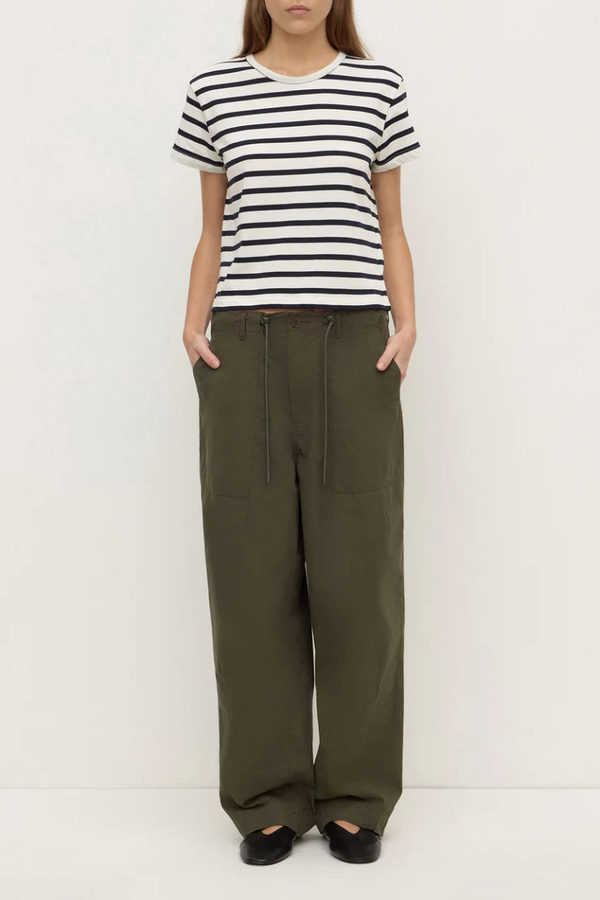 Assembly Label - Mollie Stripe Short Sleeve Tee - Navy Cream Stripe
