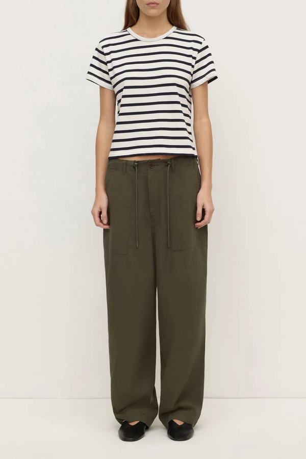 Assembly Label - Mollie Stripe Short Sleeve Tee - Navy Cream Stripe