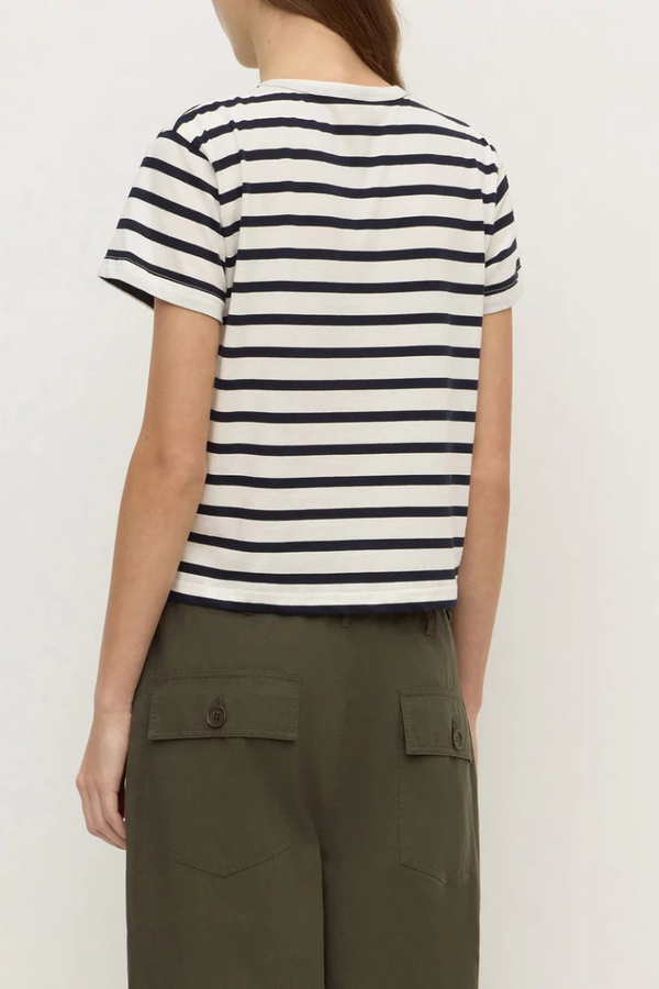 Assembly Label - Mollie Stripe Short Sleeve Tee - Navy Cream Stripe