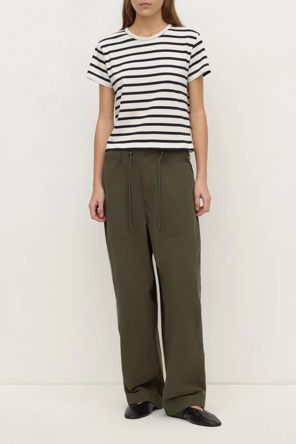 Assembly Label - Mollie Stripe Short Sleeve Tee - Navy Cream Stripe
