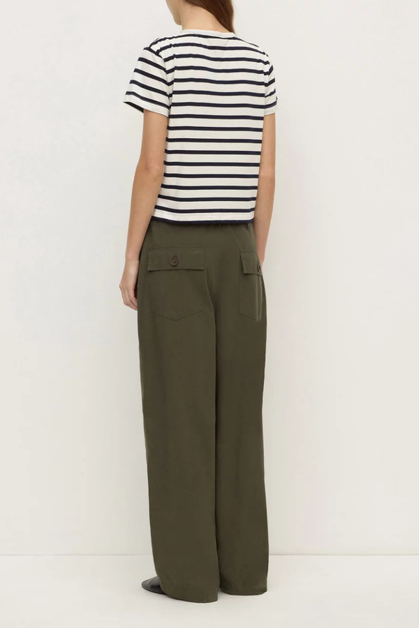 Assembly Label - Mollie Stripe Short Sleeve Tee - Navy Cream Stripe