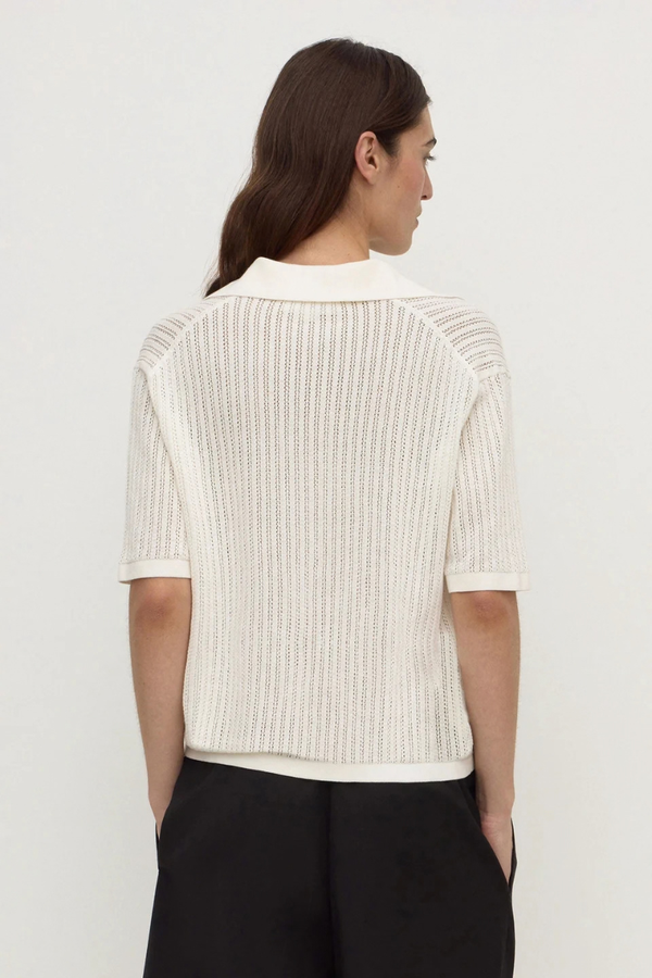Assembly Label - Nina Knit Polo - Antique White