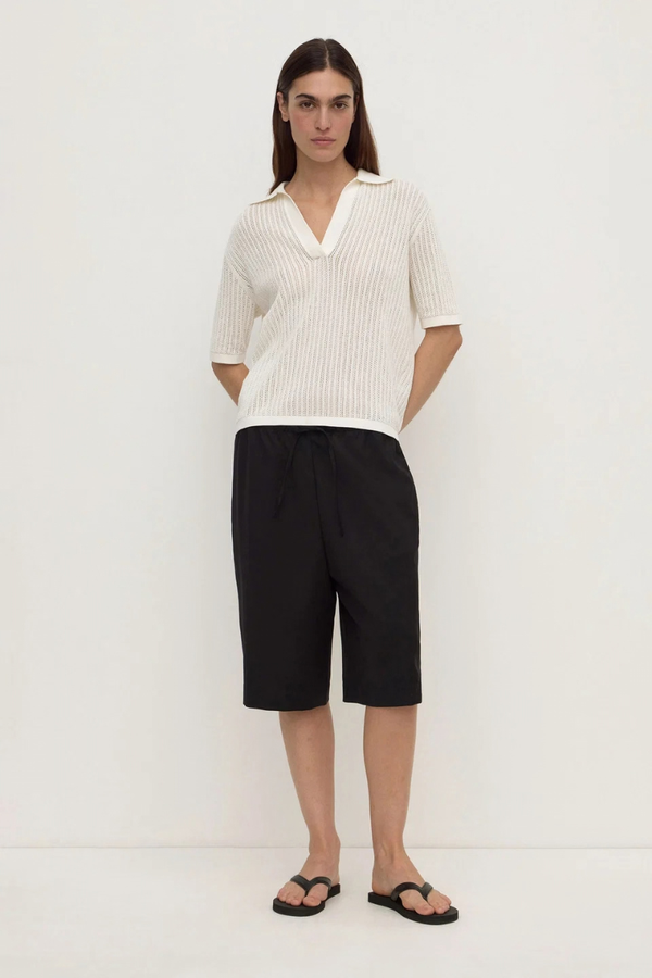 Assembly Label - Nina Knit Polo - Antique White