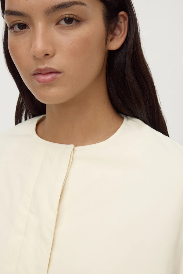 Assembly Label - Zoie Padded Bomber Jacket - Antique White