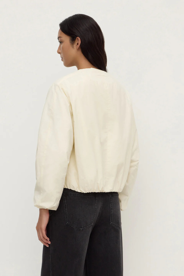 Assembly Label - Zoie Padded Bomber Jacket - Antique White