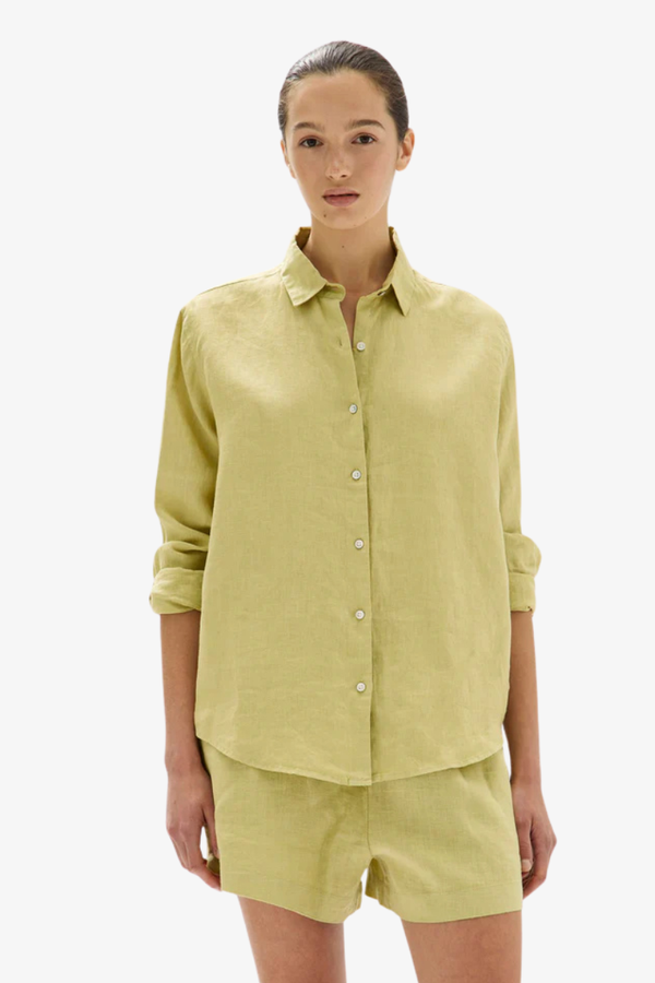 Assembly Label - Xander Linen Shirt - Pear