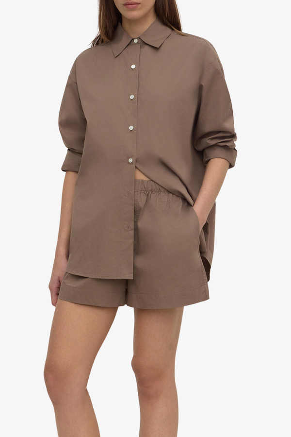 Assembly Label - Micha Poplin Shirt - Dark Sand