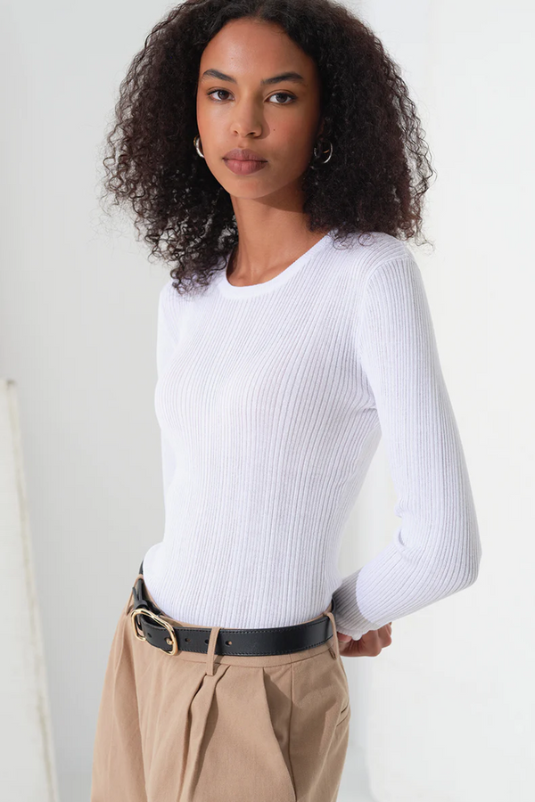 Commoners - Superfine Base Knit L/Sleeve Tee - White