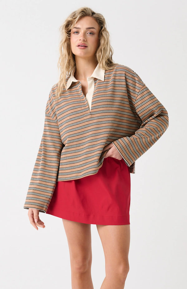 Cartel & Willow - Alisa Rugby Tee - Toffee Stripe