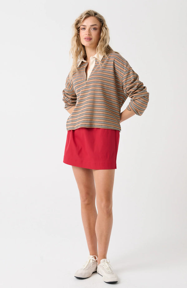 Cartel & Willow - Alisa Rugby Tee - Toffee Stripe