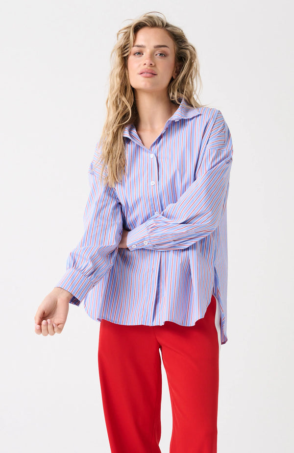 Cartel & Willow - Darby Shirt - Cornflower Blue Stripe