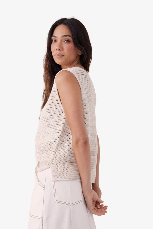 Ceres Life - Mesh Knit Tank - Ecru