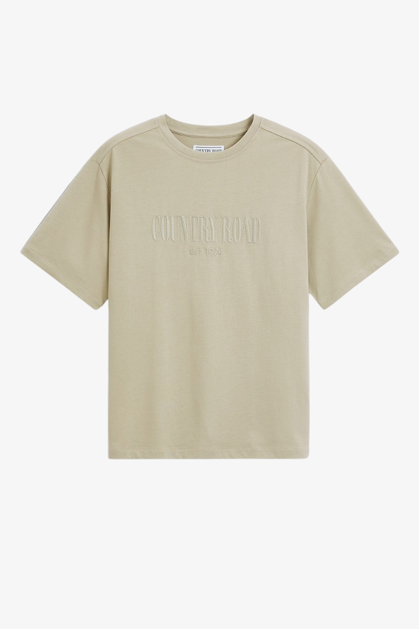 Country Road - Australian Cotton CR T-Shirt - Dusty Sage