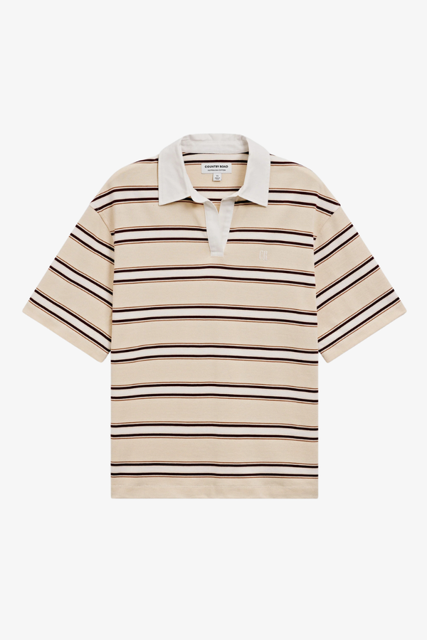 Country Road - Rugby Polo - Oyster Stripe