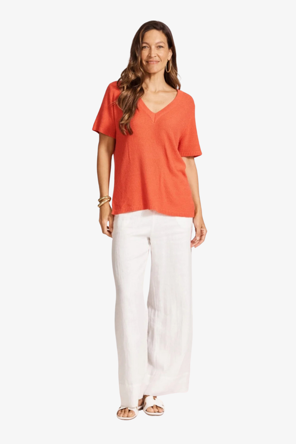 Eb & Ive - Artemis V Knit Top - Coral