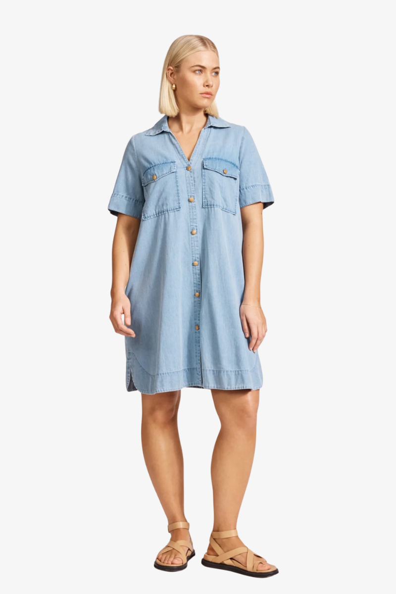 Shop Eb & Ive - Melenia Shirt Dress - Denim | milk + ginger  Milk + Ginger