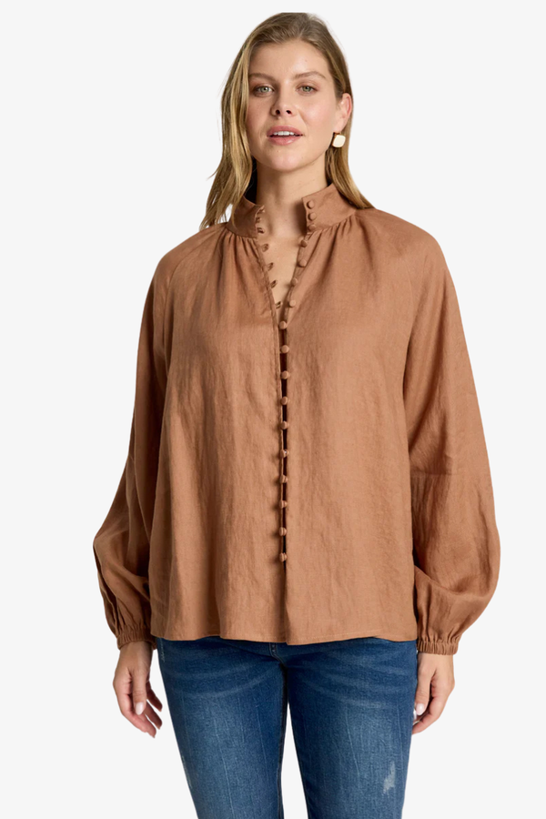 Eb & Ive - Bajau Button Shirt - Clay