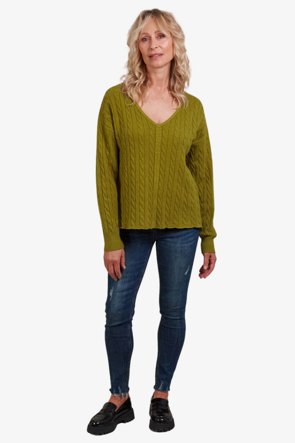 Eb & Ive - Palmer Cable Knit - Chartreuse