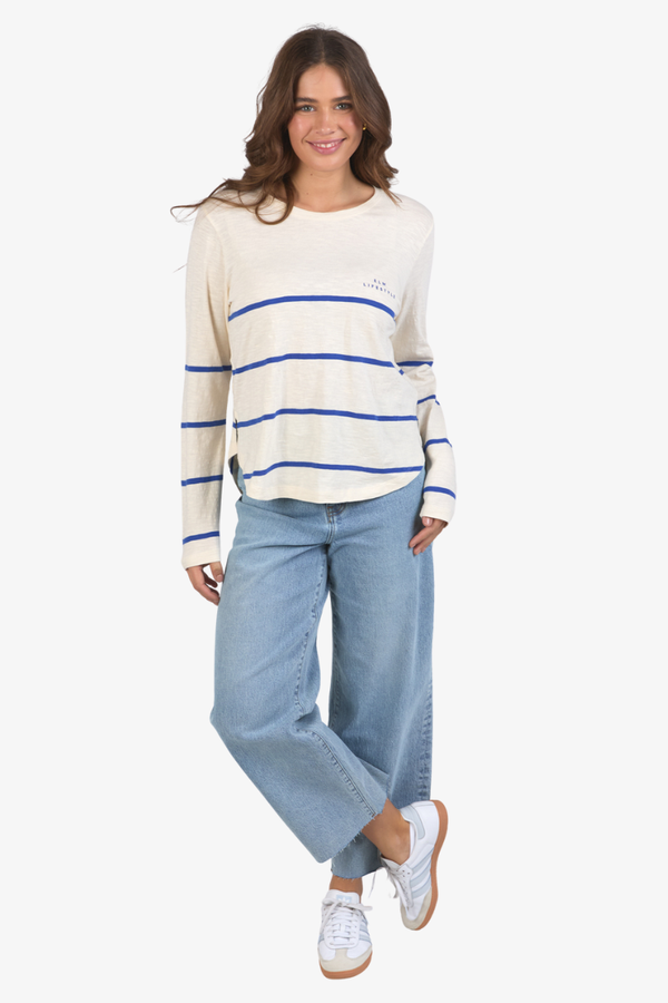 Elm - Crosby Long Sleeve Tee - Blue/White Stripe
