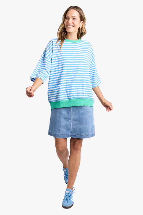 Elm - Fundamental Mazie Sweat - Azure/ White/Green