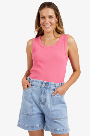 Elm - Rib Crew Tank - Pink Lemonade