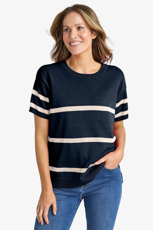 Elm - Sage Short Sleeve Knit - Navy