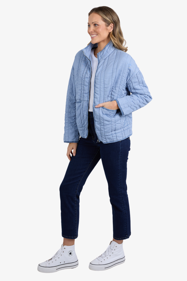 Elm - Sparrow Quilted Jacket - Steel Blue