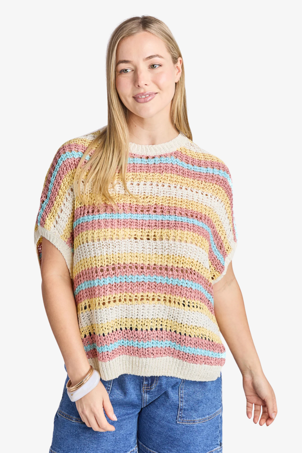 Elm - Striped Knit Top - Blue Stripe