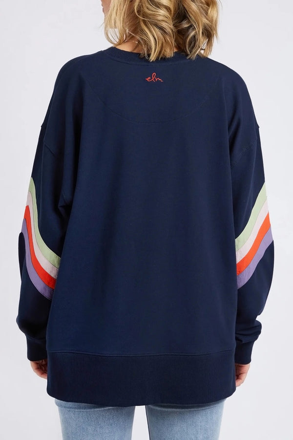 Elm - Lined Up Crew - Navy