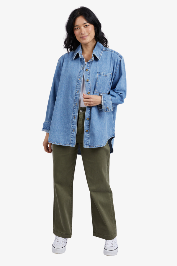 Elm - Odette - Denim Shirt - Mid Blue Wash