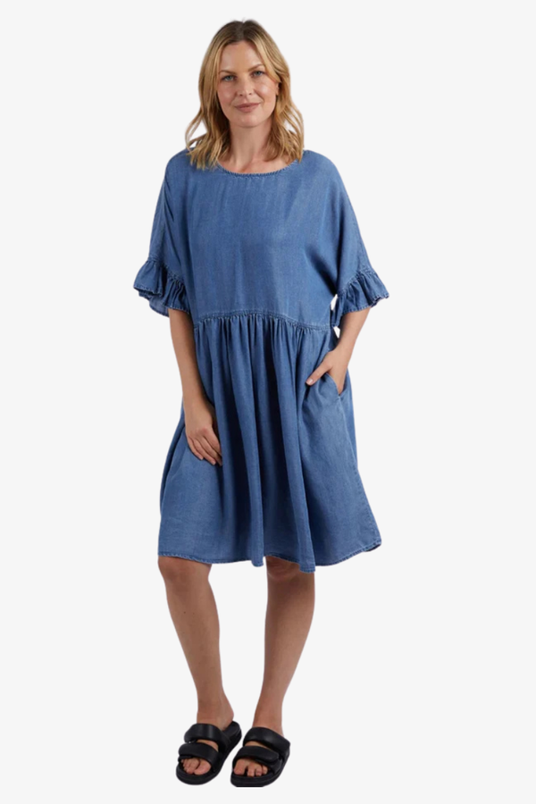 Elm - Charlie Chambray Dress - Blue Wash