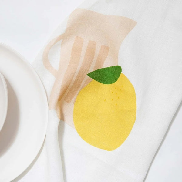 Father Rabbit - Tea Towel - Jug With Lemon