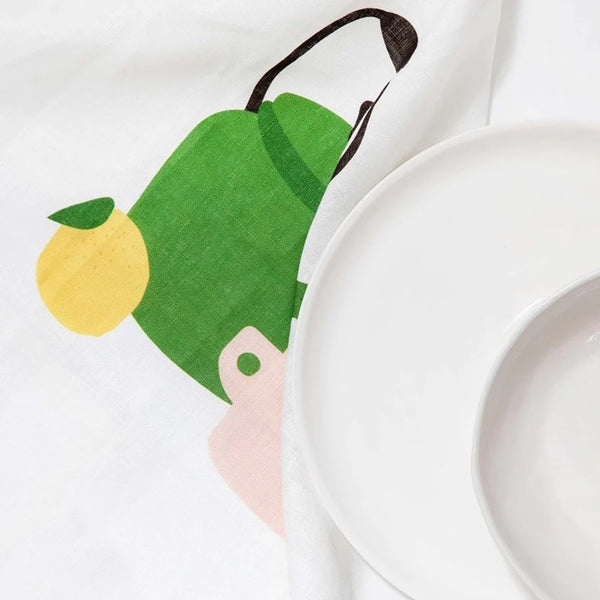 Father Rabbit - Tea Towel - Teapot